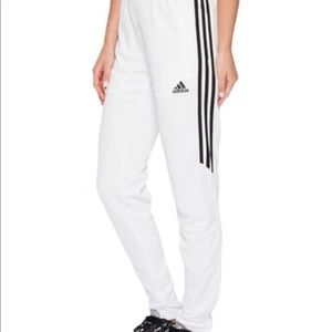 white adidas soccer pants
